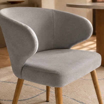 Vista 3 de Silla Vita Gris Oscuro Base Natural, tapizado, chenille, gris, natural – Zagliari