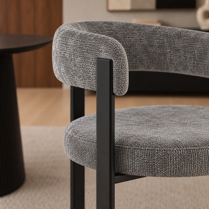Silla Jeanne Gris Oscuro Base Negra