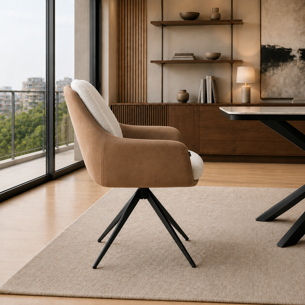 Silla Nature Beige Base Negra