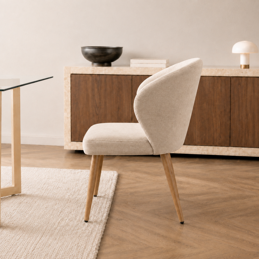 Silla Mónaco Taupe Base Natural
