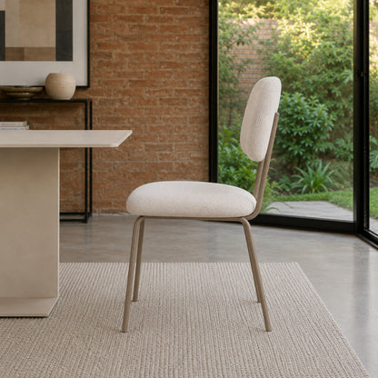 Silla Denver Chenille Gris Claro Base Capuccino