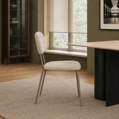 Silla Denver Chenille Taupe Base Capuccino