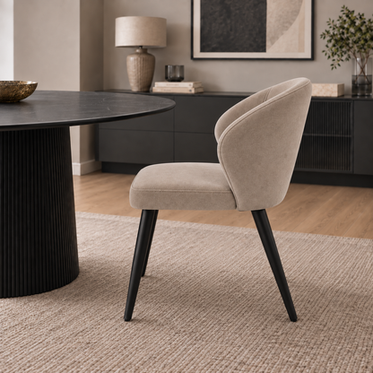 Silla Mónaco Taupe Base Negra