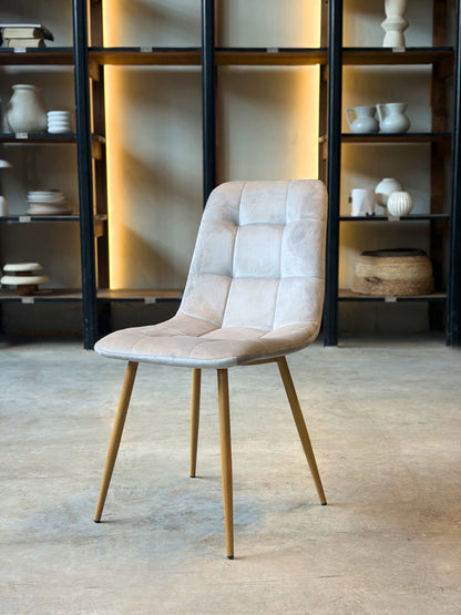 Silla Victoria Gris Claro Pana Base Natural