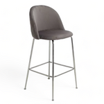 Banqueta Helia Pana Gris Oscuro Base Cromo