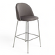 Banqueta Helia Pana Gris Oscuro Base Cromo