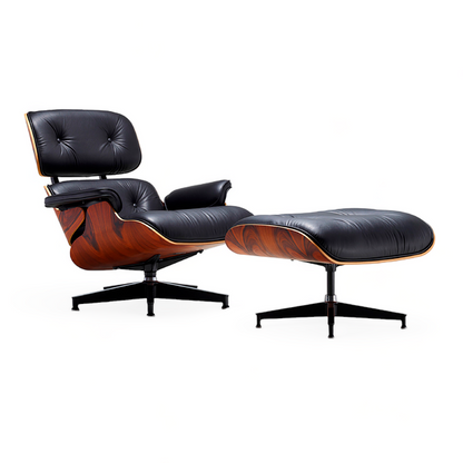 Sillón Lyra RoseWood &amp; Black con Ottomano