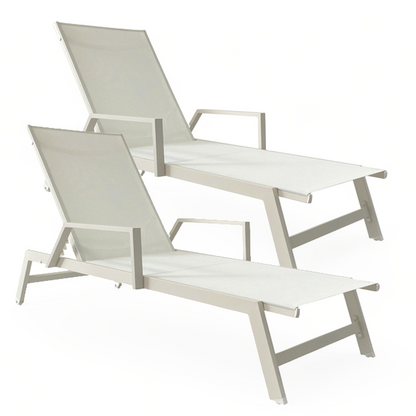 Reposera Delta x2 c/Apoyabrazos White