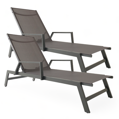 Reposera Delta c/Apoyabrazos x2 Dark Grey