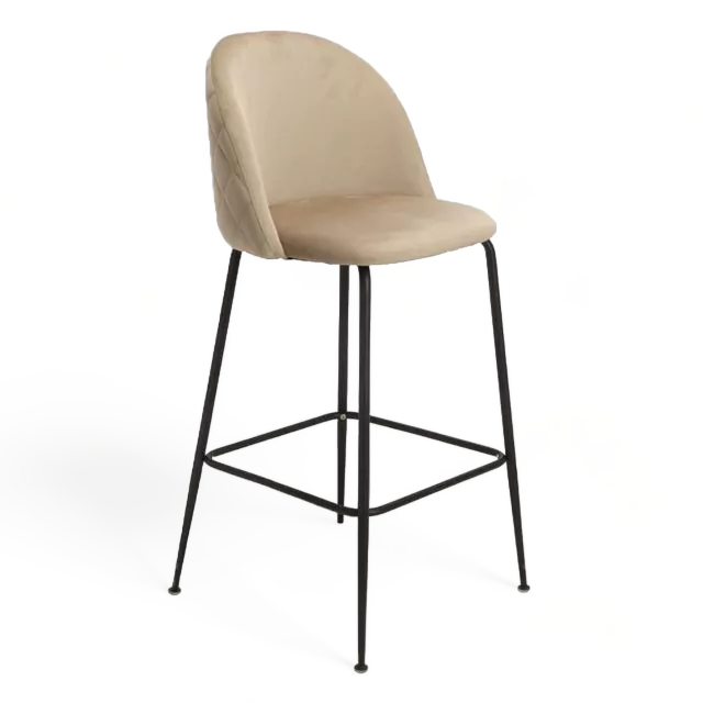 Banqueta Helia Pana Taupe Base Negra