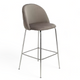 Banqueta Helia Pana Gris Claro Base Cromo