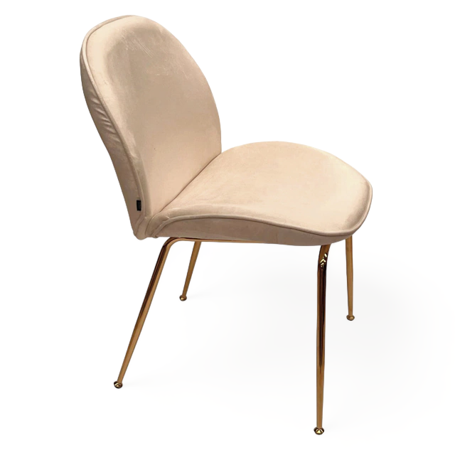 Silla Kyris Beige Base Dorada