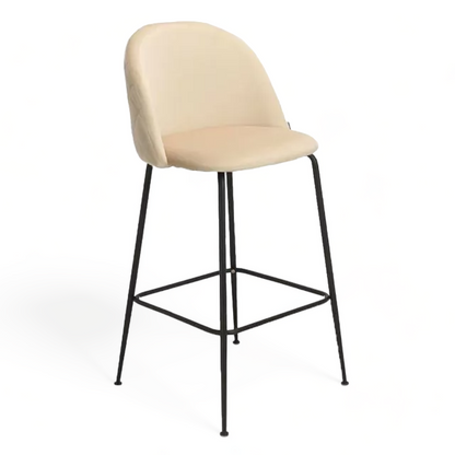 Banqueta Helia Pana Beige Base Negra