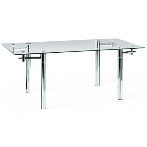 Mesa Extensible Vidrio y Cromo