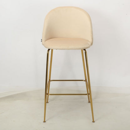 Banqueta Helia Pana Beige Base Dorada