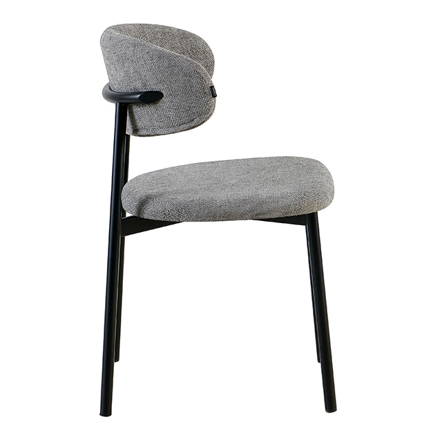 Silla Zuno Gris Oscuro Chenille Base Negra