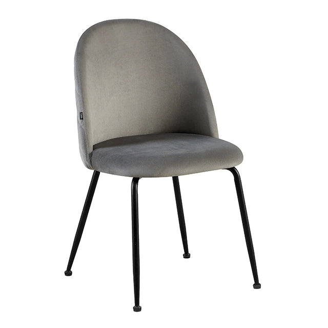 Silla Venecia Matelasse Gris Claro Pana Base Negra