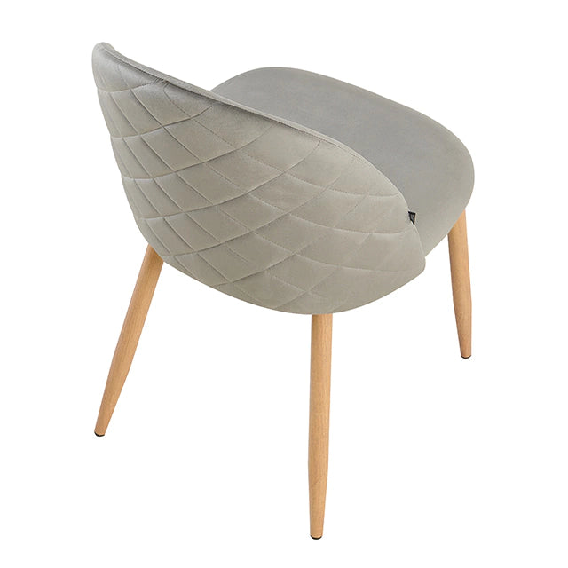 Silla Livia Matelasse Gris Claro Pana Base Natural