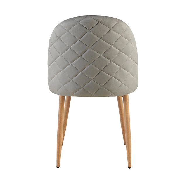 Silla Livia Matelasse Gris Claro Pana Base Natural