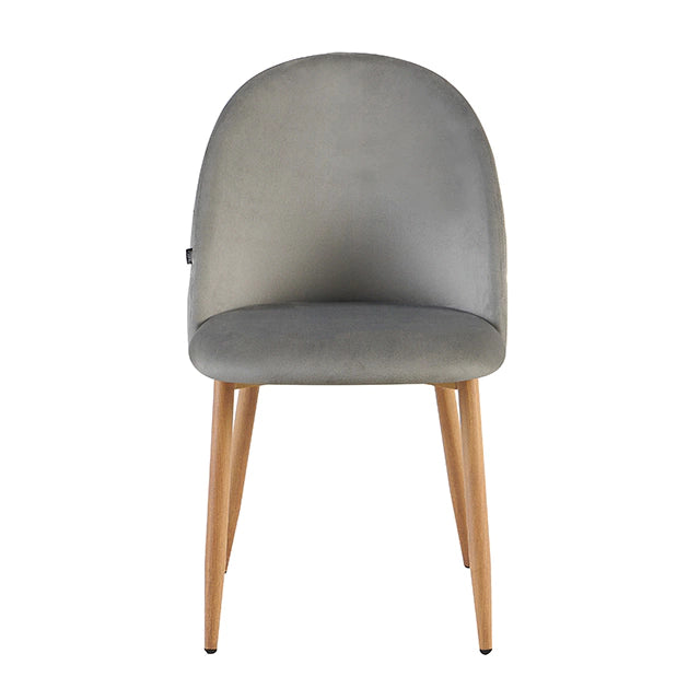 Silla Livia Matelasse Gris Claro Pana Base Natural