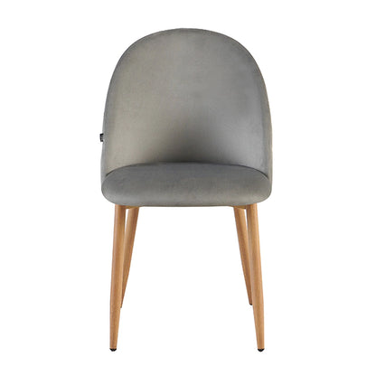 Silla Livia Matelasse Gris Claro Pana Base Natural