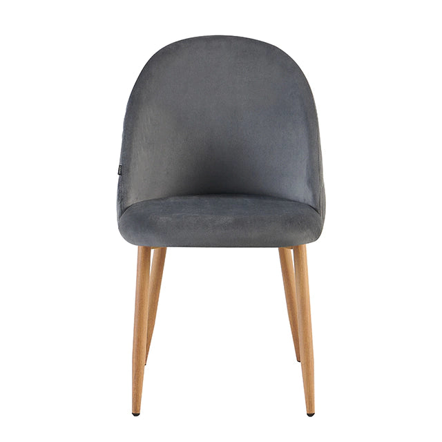 Silla Livia Matelasse Gris Oscuro Pana Base Natural