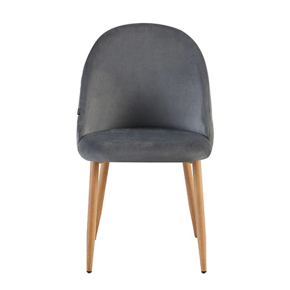 Silla Livia Matelasse Gris Oscuro Pana Base Natural