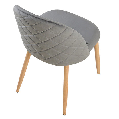 Silla Livia Matelasse Gris Oscuro Pana Base Natural