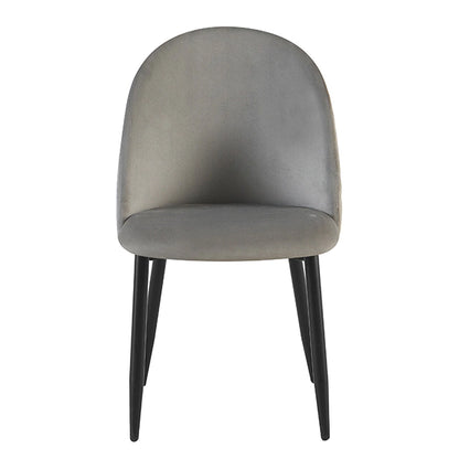 Silla Livia Matelasse Gris Claro Base Negra