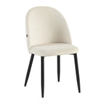 Silla Livia Matelasse Beige  Pana Base Negra