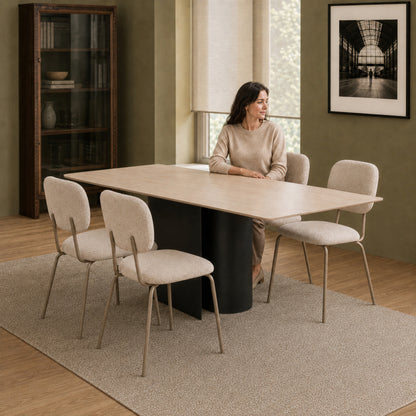 Silla Denver Chenille Taupe Base Capuccino