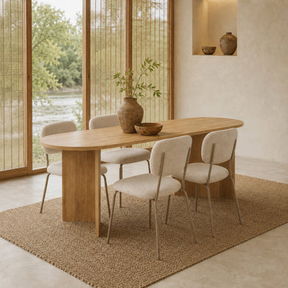 Silla Denver Chenille Beige Base Capuccino