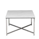 Mesa Baja Fiona Neolith Blanca Base Cromo