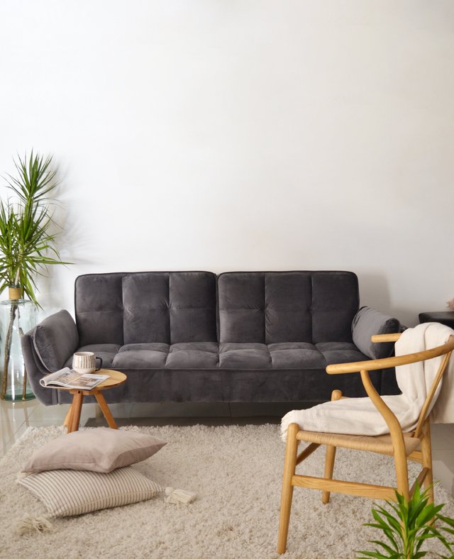 Sofa Bed Violetta Pana USB Dark Grey