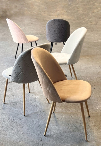 Silla Livia Pana Taupe Base Negra