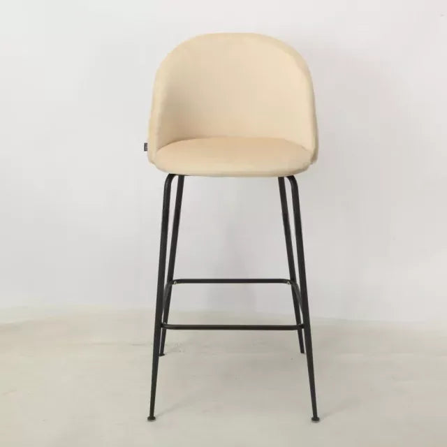 Banqueta Helia Pana Beige Base Negra