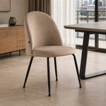 Silla Venecia Matelasse Taupe Pana Base Negra