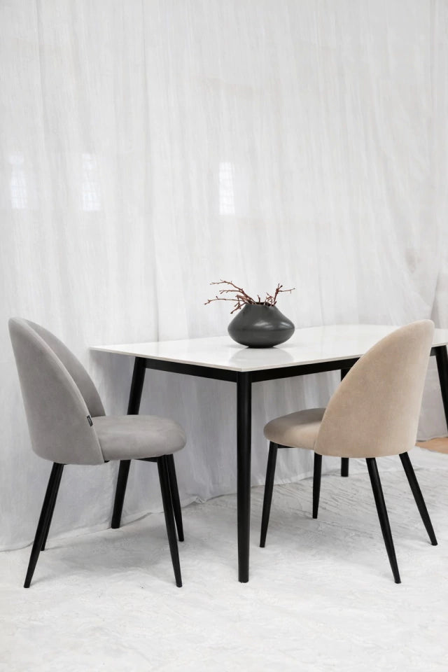 Silla Livia Lisa Taupe Pana Base Negra