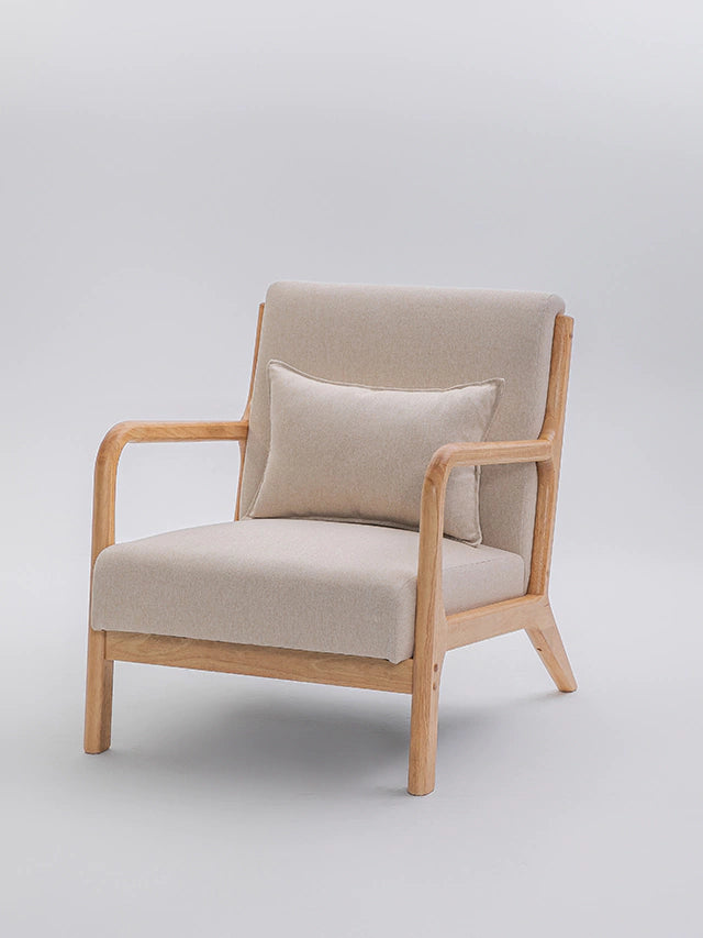 Sillón Olia Taupe Base Natural