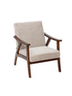 Sillón Laurel Chenille Taupe Base Walnut