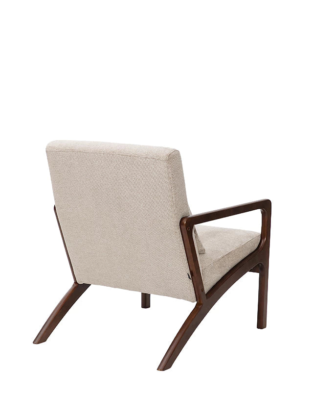 Sillón Riga Chenille Taupe Base Walnut