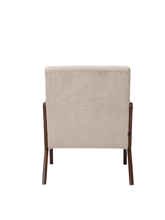 Sillón Riga Chenille Taupe Base Walnut