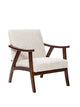 Sillón Laurel Chenille Beige Base Walnut