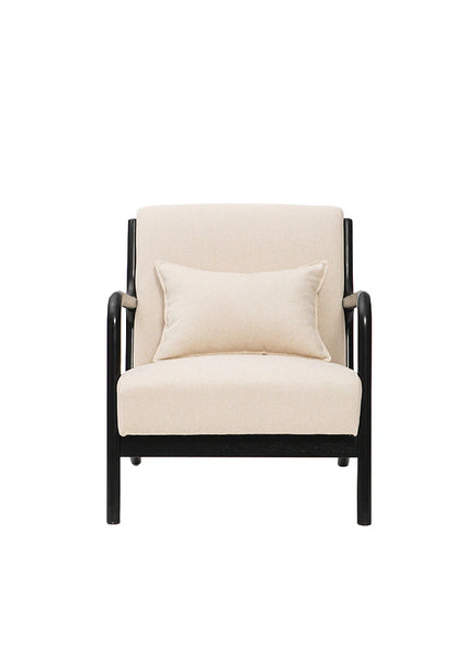 Sillón Olia Chenille Beige Madera Negra