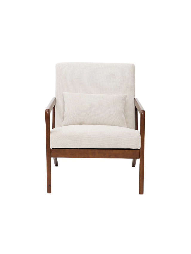 Sillón Riga Chenille Beige Walnut
