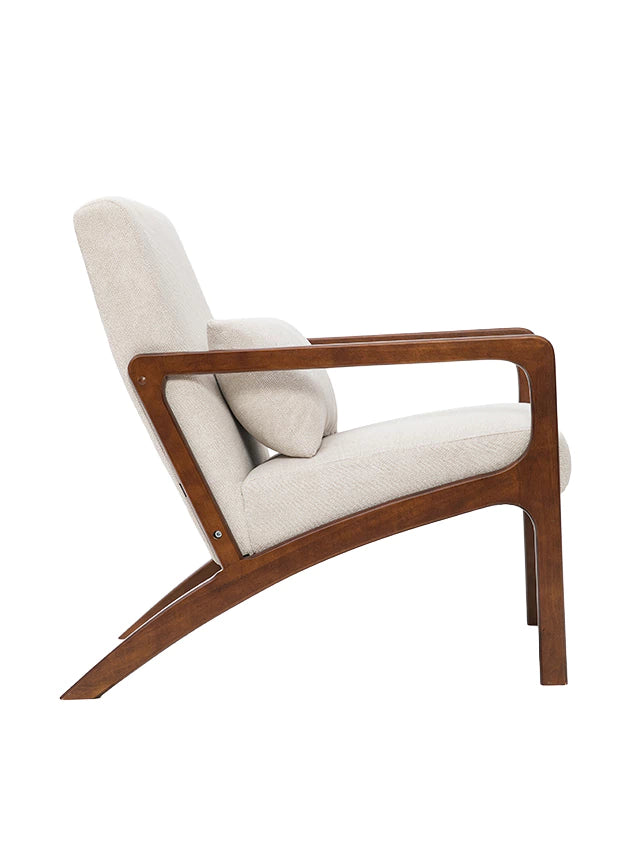 Sillón Riga Chenille Beige Walnut