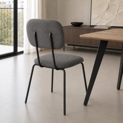 Silla Denver Gris Oscuro Base Negra