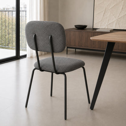 Silla Denver Gris Oscuro Base Negra