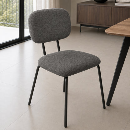 Silla Denver Gris Oscuro Base Negra