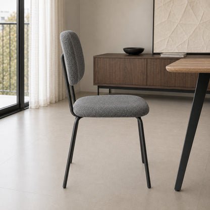 Silla Denver Gris Oscuro Base Negra